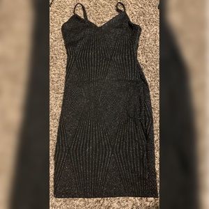 Black with silver/glitter dress.